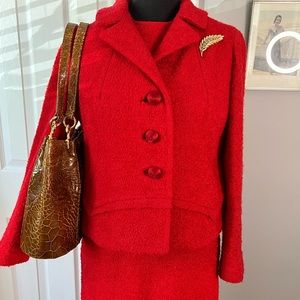 Vintage 1960s cherry red 3 piece suit